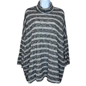 Postmark Anthropologie Striped Long Sleeve Turtle Neck Knit Blouse Top SZ L